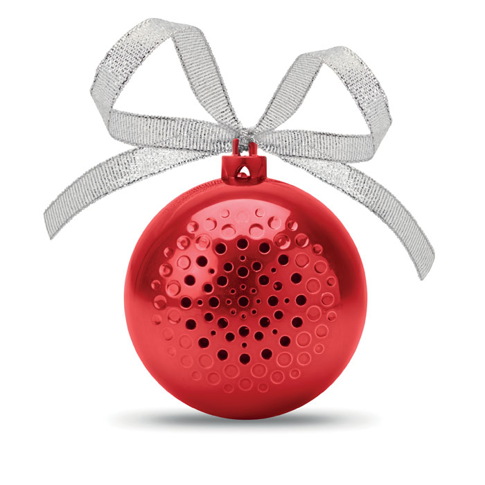 Haut parleur promotionnel boule de Noël JINGLE BALL Rouge