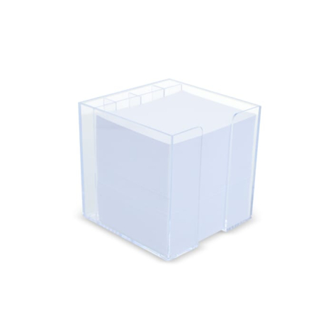 Bloc cube à personnaliser dans une boîte en bois 10 x 10 x 8,5 cm