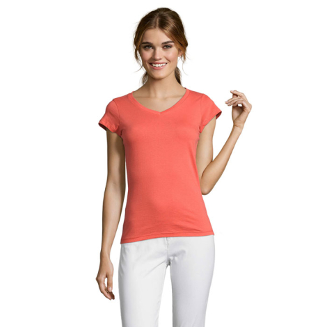 T-shirt personnalisable femme col V 150g Moon