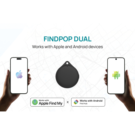 Visuel graphique avec pictogrammes de compatibilité mobile et dispositif au centre, sans personnalisation visible