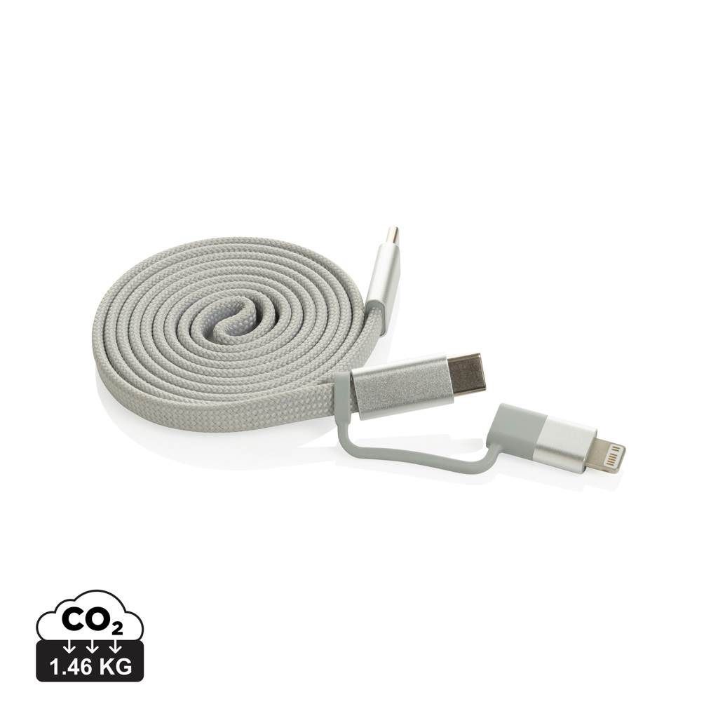 Câble magnétique promotionnel 60W 2 en 1 Arc Gris