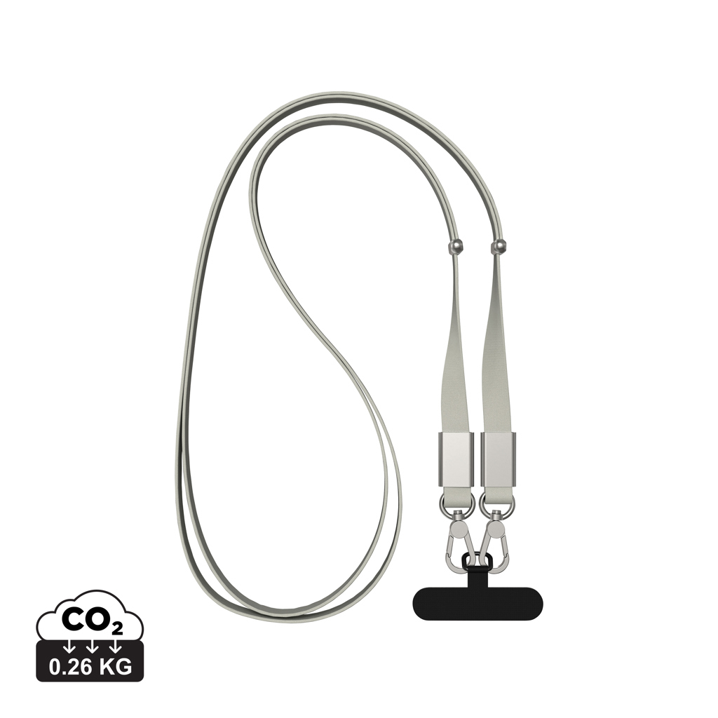 Lanière téléphone personnalisée recyclée Nivo Gris