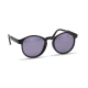 Paire de lunettes rondes vue en angle avec monture noire unie sans personnalisation visible