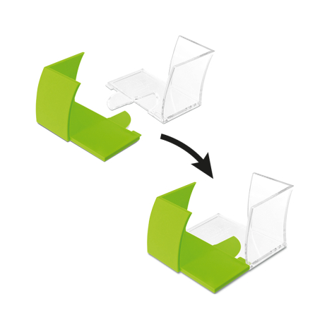 porte bloc papier vert avec information de montage