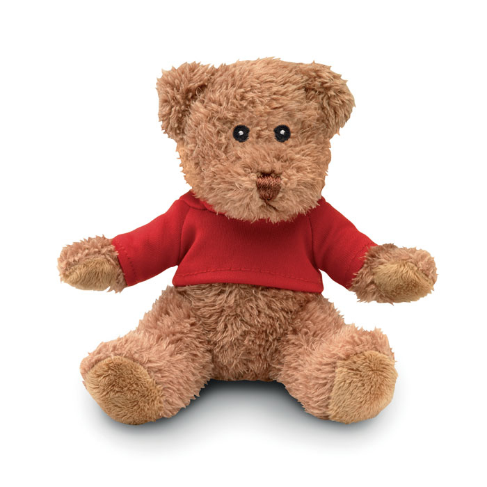 Ourson en peluche avec t-shirt publicitaire Johnny T Rouge