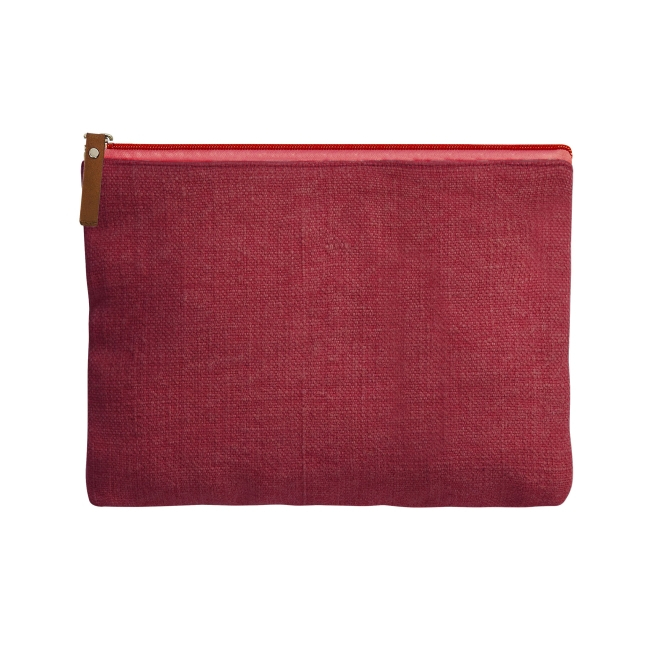 Trousse de voyage en jute publicitaire - Anydays Rouge