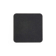 Vue de dessous d’un tapis de souris carré avec surface noire antidérapante, sans marquage visible.