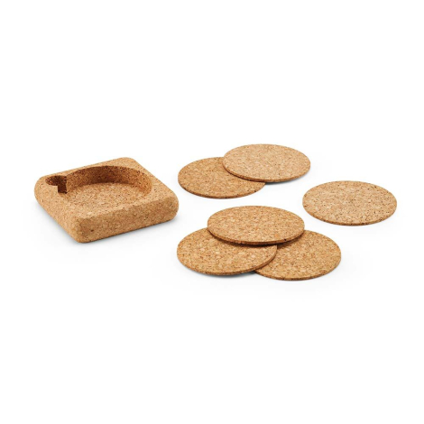 Set 6 sous-verres publicitaire en liège Klein