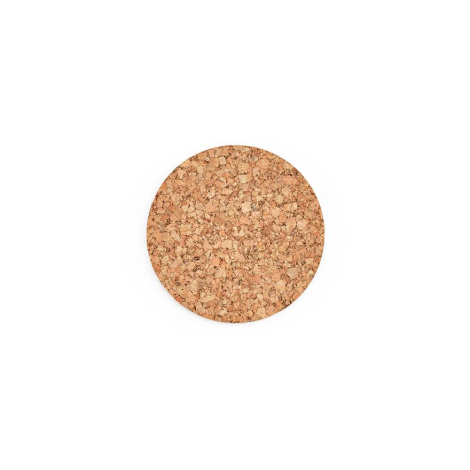 Sous-verre rond en liège présenté seul sur fond neutre, sans marquage visible.