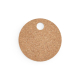 Dessous de plat rond en liège avec trou de suspension présenté de face sur fond neutre, sans marquage visible.