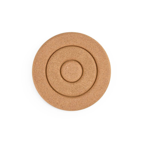 Dessous de plat en liège assemblé en vue de dessus, sans personnalisation visible.