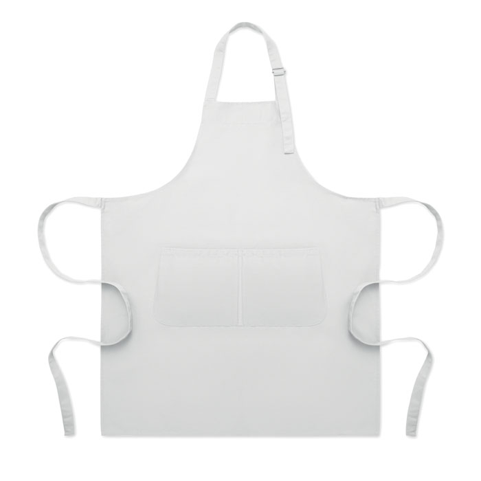 Tablier réglable promotionnel en polycoton 240 g/m² Gala Blanc