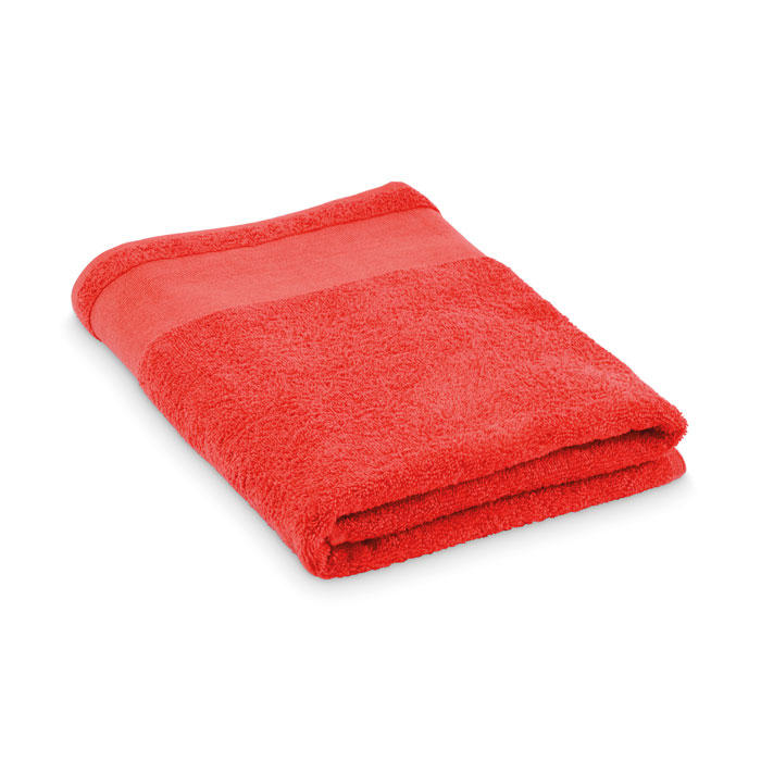 Serviette de bain en coton 380 g/m² 70 × 140 cm Island 70 Rouge