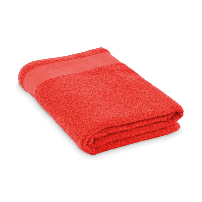 Grand drap de bain en coton 380 g/m² 100 × 150 cm Island 100 Rouge