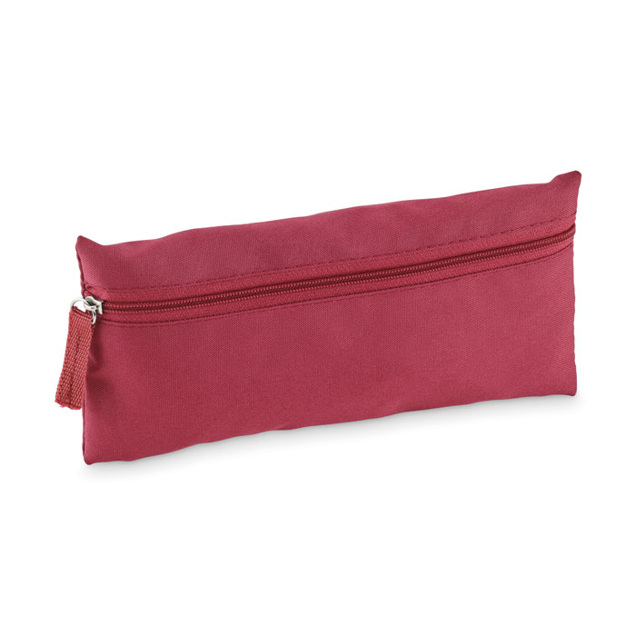 Trousse publicitaire zippée en polyester recyclé Study Bordeaux