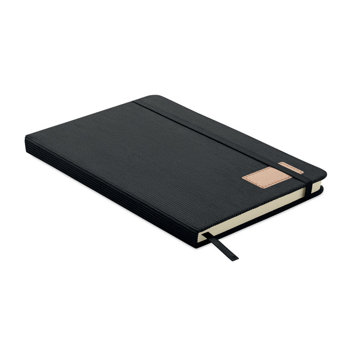 Carnet A5 promotionnel à couverture rigide RPET Cordi Note Noir