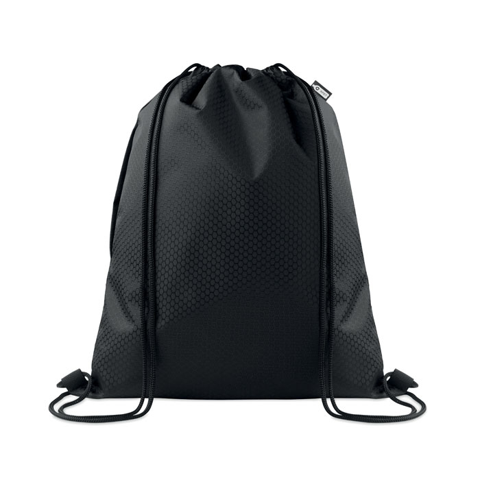 Sac à cordon promotionnel en RPET 420D Daykit Noir