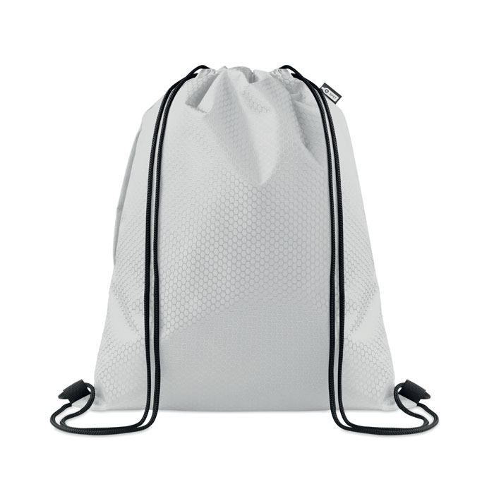 Sac à cordon promotionnel en RPET 420D Daykit Blanc