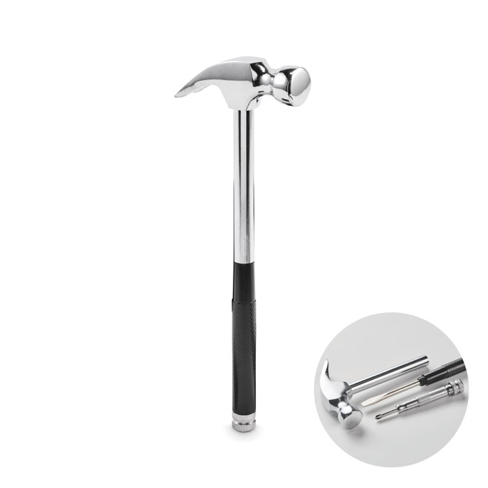 Marteau tournevis publicitaire 2 en 1 Claw It Argent