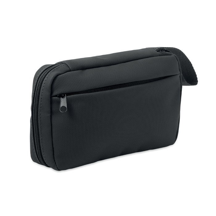 Trousse de toilette en RPET personnalisable Vanit Noir