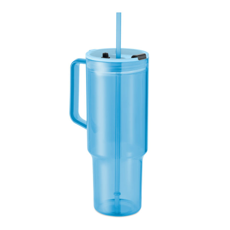 Gobelet 1,2L en RPET avec paille personnalisable Mugora