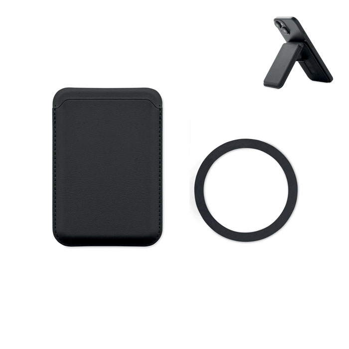 Porte-cartes magnétique personnalisable avec support Karta Stand Noir