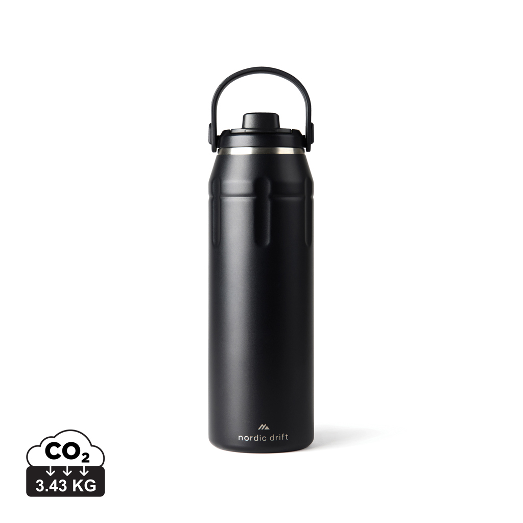 Bouteille isotherme 940 ml personnalisable avec poignée Noir