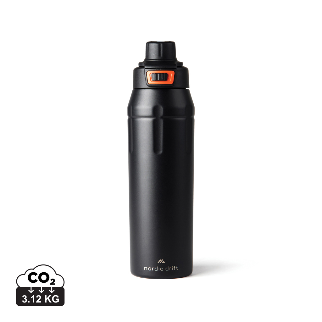 Gourde sport 750 ml personnalisée avec couvercle verrouillable Noir