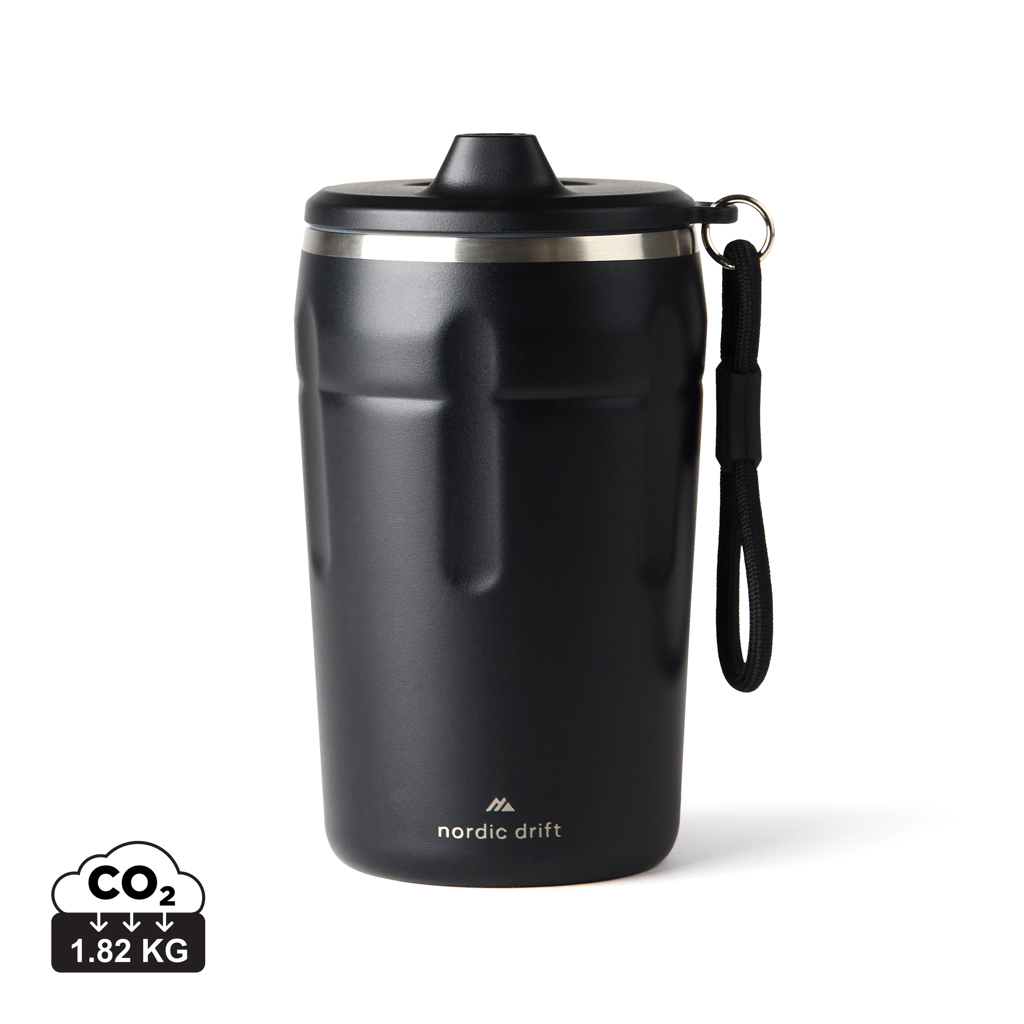 Gobelet isotherme 350 ml personnalisable avec couvercle Noir