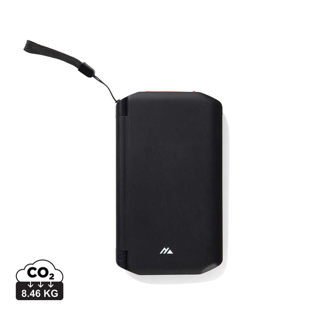 Powerbank solaire 10 000 mAh personnalisée avec lampe Noir