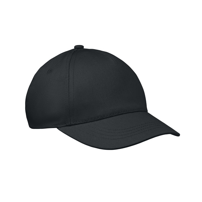 Casquette enfant 5 pans publicitaire en coton Buzz Kids Noir