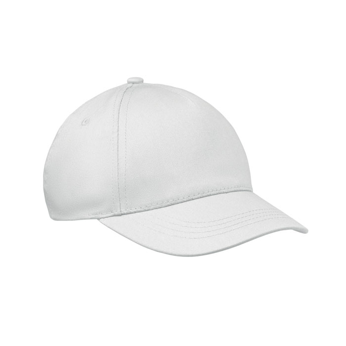 Casquette enfant 5 pans publicitaire en coton Buzz Kids Blanc