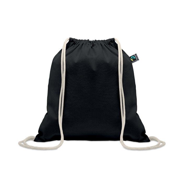 Sac à cordon en coton 180 g/m² à personnaliser Osole Draw Noir