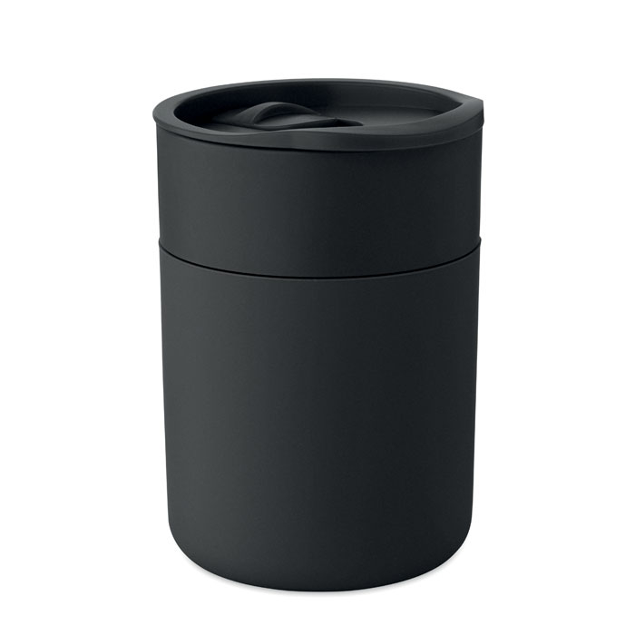 Gobelet publicitaire 330 ml avec manchon silicone Goblet Noir
