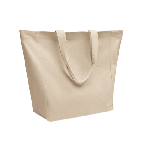 Sac shopping promotionnel en coton 220 g/m² avec soufflet Puri