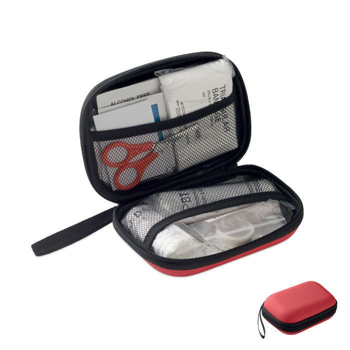 Trousse de premiers secours publicitaire en étui Caretwo Rouge