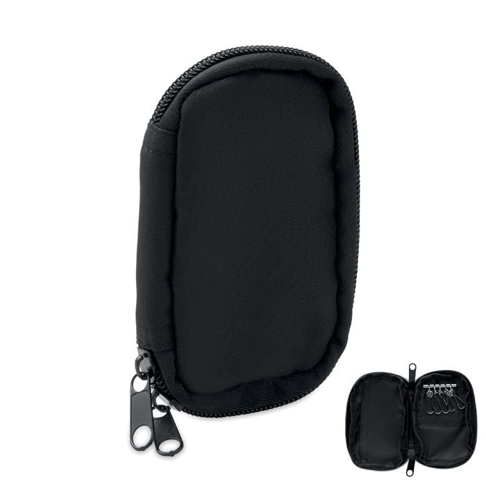 Trousse à clés personnalisable en RPET 300D Rover Noir
