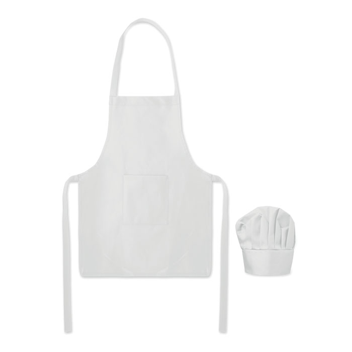 Set cuisine enfant publicitaire en RPET 80 g/m² Kid Chef Blanc