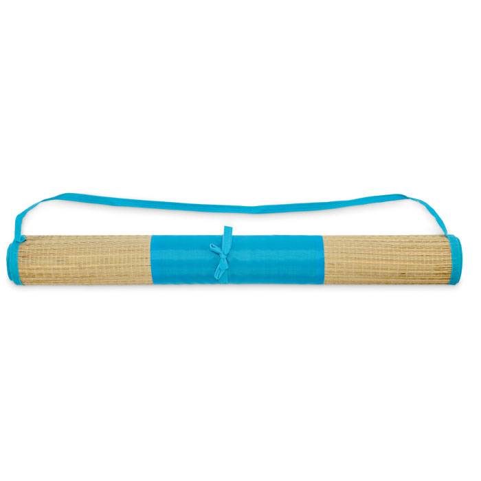 Natte de plage en paille naturelle promotionnelle Rafia Turquoise