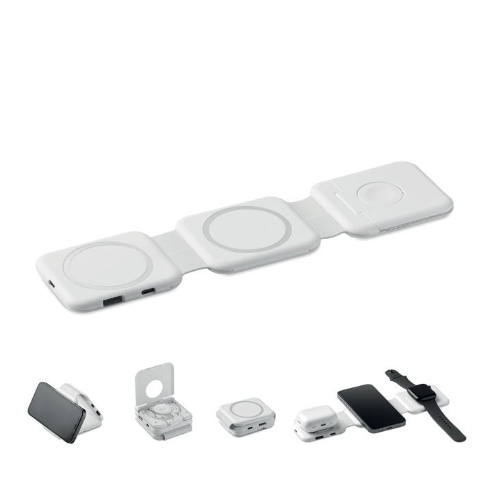 Station de charge pliable magnétique personnalisée Rois Blanc
