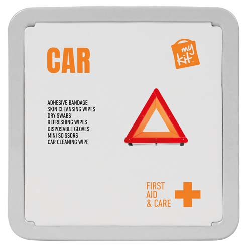 Ensemble Premiers secours personnalisé spécial voiture MyKit Blanc
