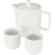 Théière avec deux tasses présentées de face, sans marquage visible.