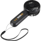 Ventilateur portable noir avec dragonne vue de face, avec personnalisation visible sur le manche.
