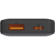 Gros plan sur ports USB-C et USB-A du chargeur, sans marquage visible.