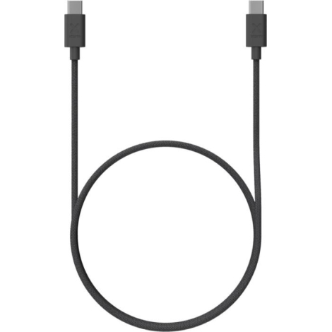 Câble USB-C présenté enroulé vue complète, sans marquage visible.