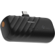 Batterie de secours noire avec connecteur USB-C intégré vue de face, avec personnalisation ton sur ton visible sur la face avant