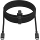 Câble USB-C enroulé avec attache centrale et extrémités visibles, sans marquage visible. Câble USB-C enroulé avec attache centrale et extrémités visibles, sans marquage visible.