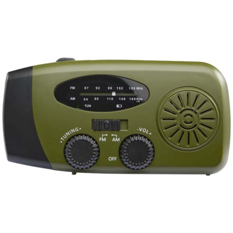 Radio d’urgence publicitaire solaire à manivelle Avior