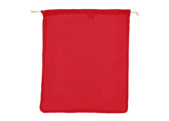 Grand pochon filet personnalisé 40x45cm coton 140g Rouge