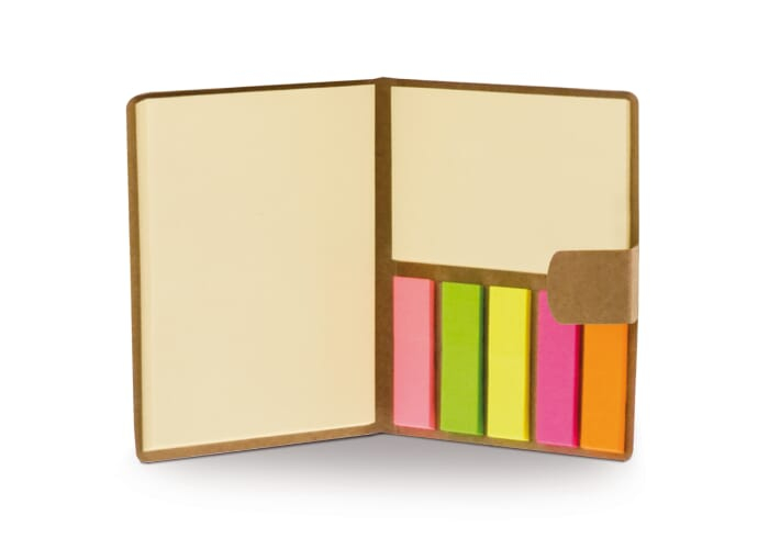 Carnet publicitaire Eco avec marque pages Marron